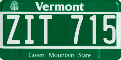VT license plate ZIT715