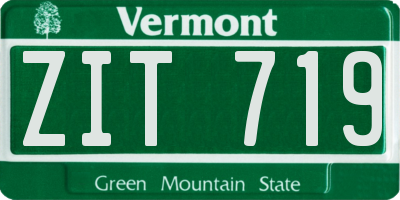 VT license plate ZIT719