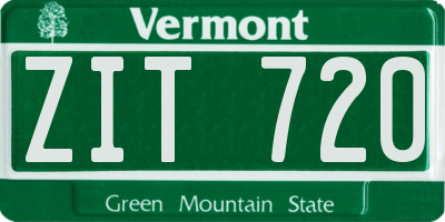 VT license plate ZIT720