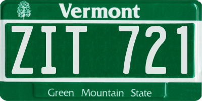 VT license plate ZIT721