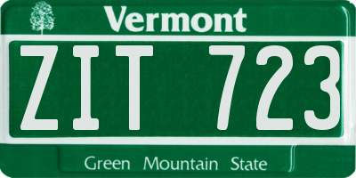 VT license plate ZIT723