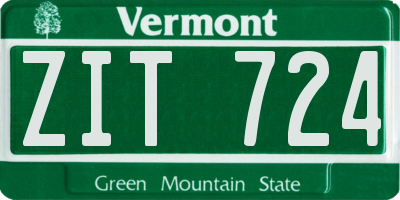 VT license plate ZIT724