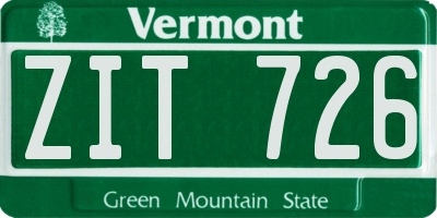 VT license plate ZIT726