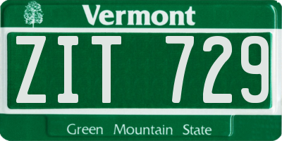 VT license plate ZIT729