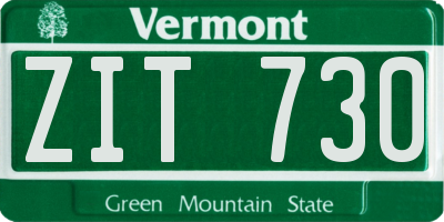 VT license plate ZIT730