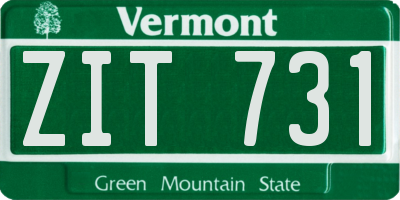 VT license plate ZIT731