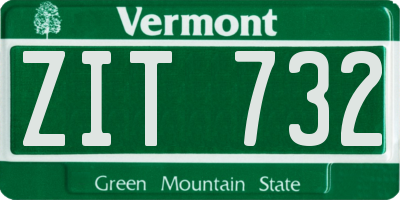 VT license plate ZIT732