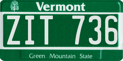 VT license plate ZIT736