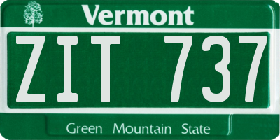 VT license plate ZIT737