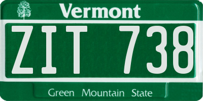 VT license plate ZIT738