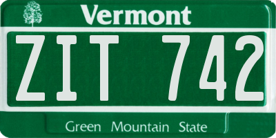 VT license plate ZIT742