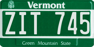 VT license plate ZIT745