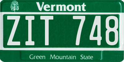 VT license plate ZIT748