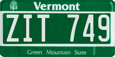 VT license plate ZIT749