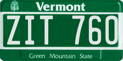 VT license plate ZIT760