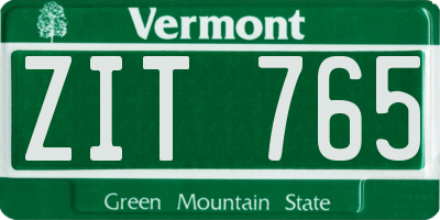 VT license plate ZIT765