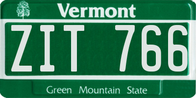 VT license plate ZIT766