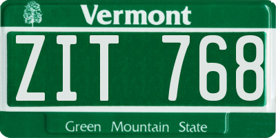 VT license plate ZIT768