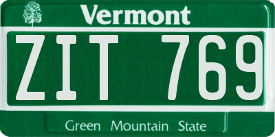 VT license plate ZIT769