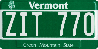 VT license plate ZIT770