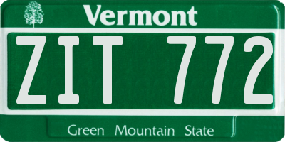 VT license plate ZIT772