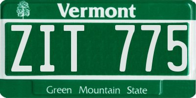 VT license plate ZIT775