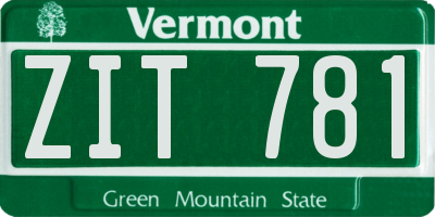 VT license plate ZIT781