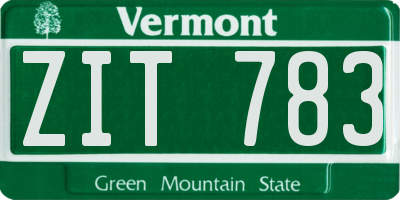 VT license plate ZIT783