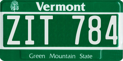 VT license plate ZIT784
