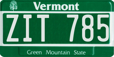 VT license plate ZIT785