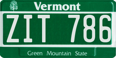 VT license plate ZIT786