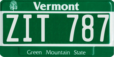 VT license plate ZIT787
