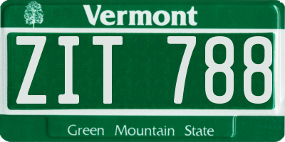 VT license plate ZIT788