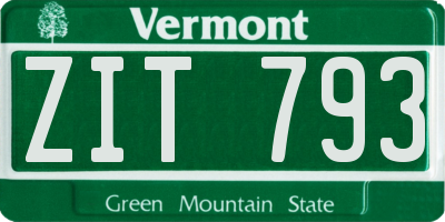 VT license plate ZIT793