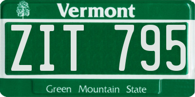 VT license plate ZIT795