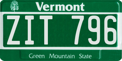 VT license plate ZIT796