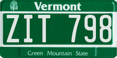 VT license plate ZIT798