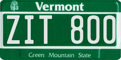 VT license plate ZIT800