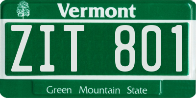 VT license plate ZIT801