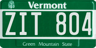 VT license plate ZIT804