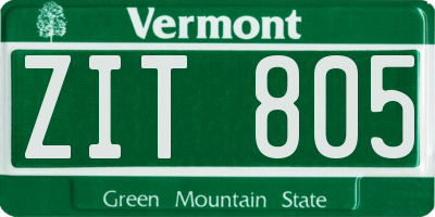 VT license plate ZIT805