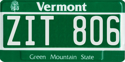 VT license plate ZIT806