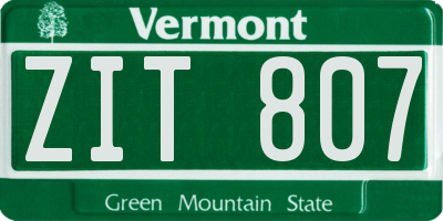 VT license plate ZIT807