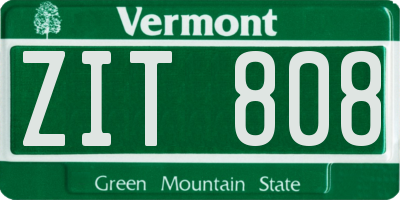 VT license plate ZIT808