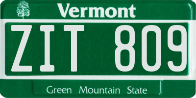 VT license plate ZIT809
