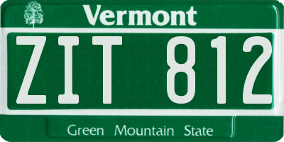 VT license plate ZIT812