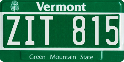 VT license plate ZIT815