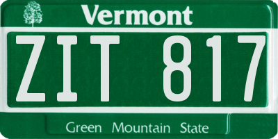 VT license plate ZIT817