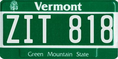 VT license plate ZIT818