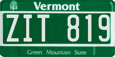 VT license plate ZIT819